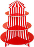 Super Z Outlet 3 Tier Cupcake Foam Stand with Circus Carnival Tent Design for Desserts, Birthdays, Decorations...