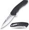 DURATECH Folding Pocket Knife, 3-1/4" Satin 8CR13MOV Blade, Black Smooth G10 Handle with Liner Lock Knife For EDC...