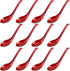 12 Pcs Asian Soup Spoons Hook Soba Noodle Ramen Spoon Chinese Won Ton Soup Asian tableware for Home Kitchen Restaurant...