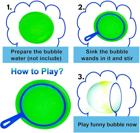 Roberly Bubble Wands Set, 15 Pack Big Bubble Wand Toy Set with Tray Bulk Funny Bubble Making Toys for Kids - Summer Outdoor Bubble Toys & Also Gif...
