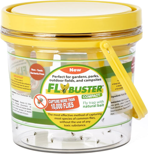 Fly Trap - Outdoor Living, Non-Toxic Fly Trap, Pest Control Trap, 1-Liter Compact Size...
