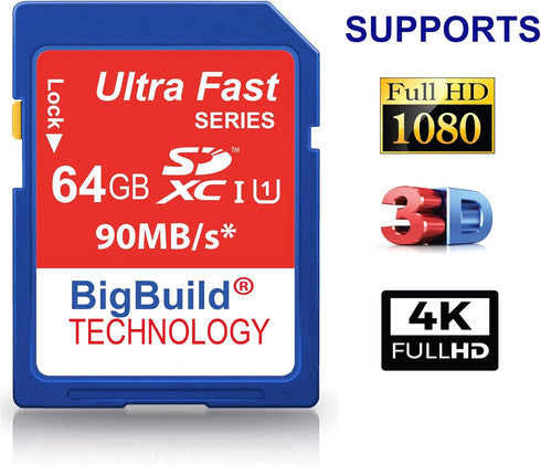 64GB Ultra Fast SDXC 90MB/s Memory Card Compatible with Kodak PIXPRO FZ101, FZ45, FZ55 Camera...