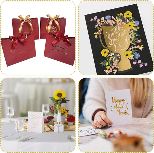 SUPERFINDINGS 100Pcs A5 Hot Foil Transfer Sheets Gold Hot Foil Stamping Papers 21.1x14.6cm Heat Transfer Foil Paper for Card Making Craftwork Scra...