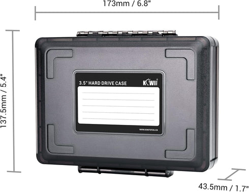 Hard Drive Case 3.5 inch External Hard Drive Portable Carrying Case, Water-Resistant and Shockproof HDD SSD Storage Case Bag with Stackable Design...