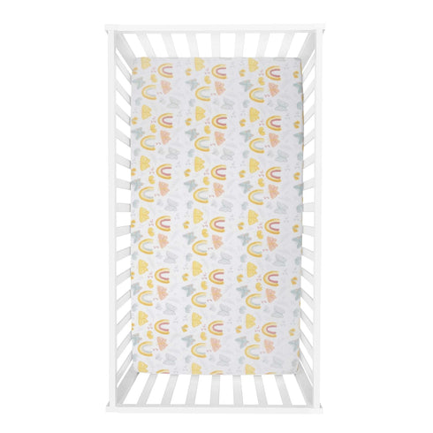 Sammy & Lou Butterfly Sunshine 2-Pack Microfiber Fitted Crib Sheet Set, Fits Standard Crib Mattress 28 in x 52 in; Fully Elasticized,...
