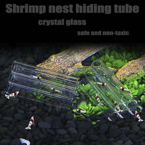 6-Tube Fish Shrimp Feeder Glass Breeding Tube, Aquarium Fish Tank Pipe Shelter Tube Fish Tank Shelter Decorations...