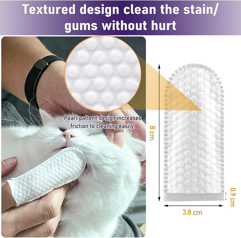 HavenJanny 50pcs Pet Teeth Cleaning Wipes for Dogs and Cats, Dog Dental Wipes for Reducing Plaque and Freshening Breath, Disposable Gentle Cleanin...