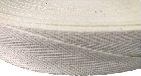 QIANF Twill Tape Ribbon 100% Cotton Natural Color 1 Inch Wide 50 Yard Roll Herringbone Tape(1 Inch-50Yard, Off-White)...