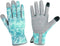 Leather Gardening Gloves for Women, Breathable Spandex & Thorn Proof Garden Gloves for Weeding Planting Digging, Flexible Touch Screen Grip - Medi...