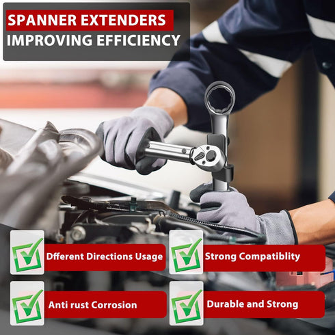 QUACOWW Wrench Extender Universal Wrench Extender Adaptor for 1/2 Inch Drive or 21 MM Hex Drive Wrench Conversion Driver Wrench Extender Mechanics...