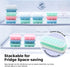 Ice Cube Tray, Soft Silicone Ice Tray with PP Lid, Flexible Ice Cube Trays for Freezer (24 Cubes, Blue)...