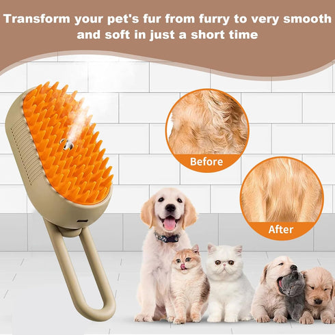 Steam Brush for Cats,3 In 1 Steamy Pet Brush,Cat Hair Brush with Steamer,Cat Comb with Steam,Cat Steamer Brush for Shedding,Steam Brush for Pets(B...