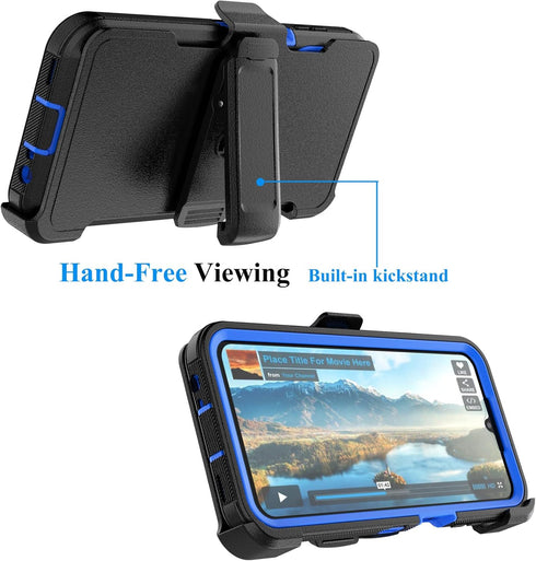 Njjex Rugged Case for Samsung Galaxy A15 5G, for Galaxy A15 5G Case with Belt Clip Holster, Built-in Screen Protector Heavy Duty Shockproof Lockin...