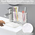 White Toothbrush Holders for Bathrooms, Toothbrush Holders Wall Mounted with 2 Cup, Dry & Wet Separation, Bathroom Countertop Organizer and Storag...
