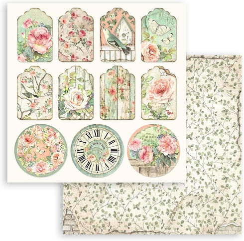 STAMPERIA INTERNATIONAL, KFT PAPER PAD 12X12 10PK HOUSE ROSE, 30.5 x 30.5 (12" x 12"), Multicoloured...