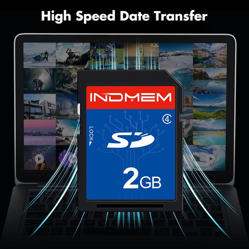 INDMEM SD Card 2GB Class 4 Flash Memory Card 2G SLC Stanard Secure Digital Cards (1PC)...