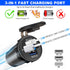 3 in 1 Tent Type Panel, 2 Hole USB Socket Tent Panel, PD Charger Socket + QC3.0 Dual USB Car Charger + 12V/24V Cigarette Lighter Socket + LED Volt...