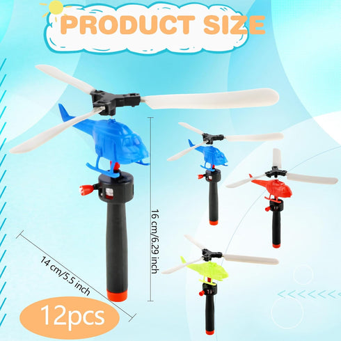 12 Pack Flying Toy Hand Helicopter Flying Planes Toys Plastic Flying Helicopter Airplane Toys for Kids Outdoor Party Favors Classroom Prizes Birth...