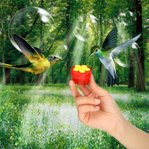 8 Packs Handheld Hummingbird Feeders Window Hummingbird Feeder with Perch Plastic Flower Finger Hummingbird Feeder Mini Hand Feeding Tools for Out...