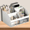 Desk Organizer, Desktop Organizers and Accessories with 6 Compartments and 2 Drawers, Aesthetic Desk Accessories for Home, Office, School...