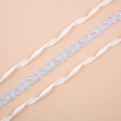 Bridal Belt and Sashes with Rhinestones handmade wedding belt for bridesmaid Prom Gowns plus size...