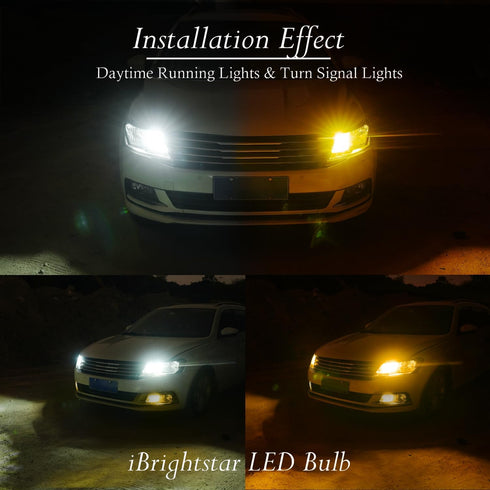iBrightstar Super Bright 3157 4157 3155 3457 Switchback LED Bulbs with Projector Replacement for Daytime Running Lights/DRL and Turn Signal Lights...