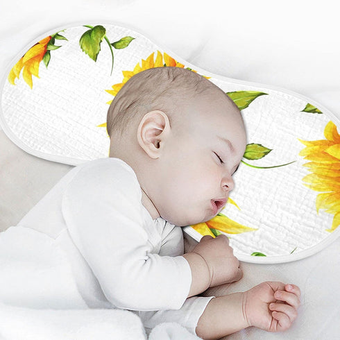 Muslin Baby Burp Cloths Set of 2, Soft Absorbent Big Sunflower Muslin Washcloths, Bibs, Face Towel for Newborn Boys Girls, 22 x 11 Inch...