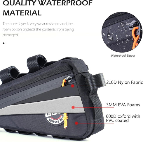 Bike Frame Bag, Waterproof Bike Triangle Storage Bag, Bicycle Under Top Tube Pouch, Cycling Pack for MTB Road Bicycle Accessories (Green)...