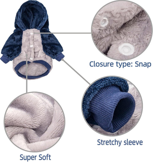 FabriCastle Dog Hoodie Sweater, Dog Clothes, Dog Coat, Dog Jacket for Small or Medium Dogs Boy or Girl, Ultra Soft and Warm Cat Pet Sweaters (Grey...