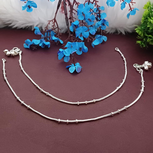 Efulgenz Silver Tone Indian Jewelry Anklets for Women Indian Bollywood Boho Anklets Ankle Bracelet Payal Anklet Set Foot Jewelry...