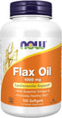 NOW Supplements, Flax Oil 1,000 mg made with Organic Flax Oil, Cardiovascular Support*, 100 Softgels...