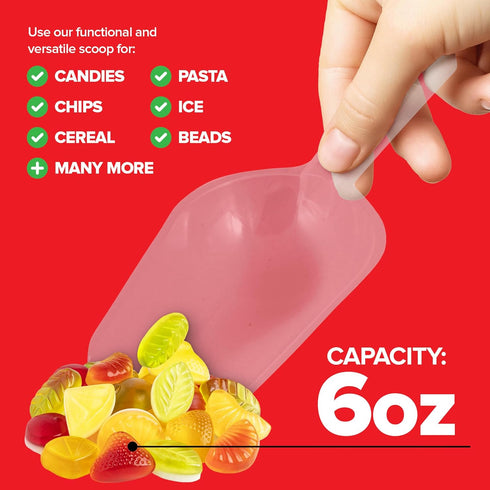12 Count Clear Plastic Scoops, Heavy Duty Disposable Plastic Party Utensils, Recyclable & Disposable Serving Utensils, Disposable Plastic Serving ...