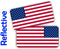 (Pair) REFLECTIVE American Flags Hard Hat Stickers | Flag Motorcycle Helmet Decals | Vinyl Labels Toolbox Lunchbox Old Glory Laptop Notebook Patri...