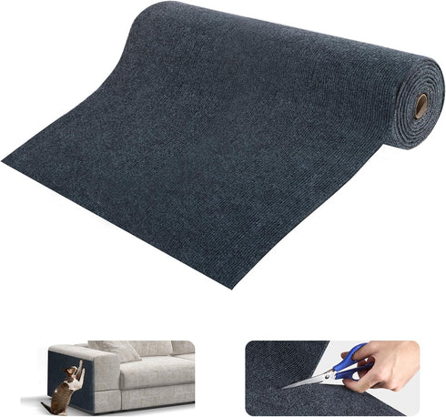 Cat Scratch Mat,Trimmable Self-Adhesive Cat Scratch Furniture Protector Cat Scratching Post Carpet Covered 78.7"x15.8" Cat Couch Protector from Ca...