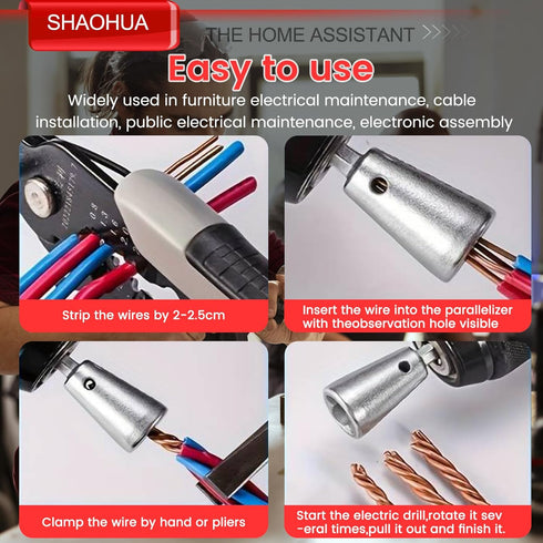 SHAOHUA 2PCS Wire Nut Twister, Wire Twister Tool for Drill, Drill Wire Twister, Upgrades Wire Nut Twister for Electrical Power Drill, 1/4" Chuck E...