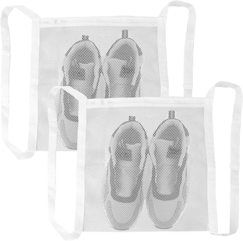2 PCS Sneaker Wash & Dry Net Bag for Dryer, 15.7x15.7 Inch Large Laundry Net Mesh Wash Washing Bag with Zipper and Strap, Shoe Dryer Rack Inside D...