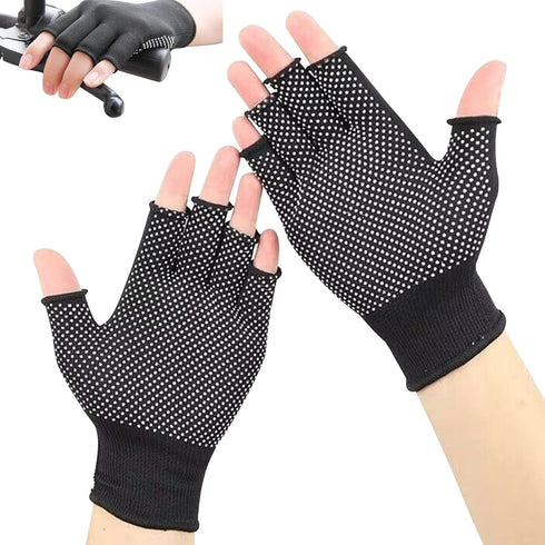 Lightweight Men and Women Half-Finger Slip Breathable Fingerless Work Gloves for Construction Nylon Fitness Cycling Motorcycle Gloves...