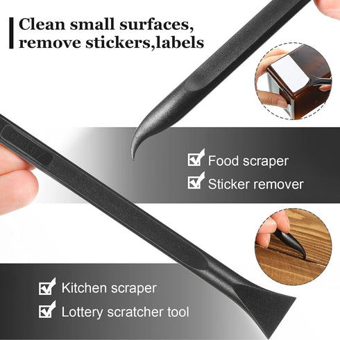 4 Pieces Non-Scratch Plastic Scraper Tool Carbon Scraper Small and Narrow Fiber Plastic Scraper Label Scraper Gum Scraper Multi-Purpose Easy for T...