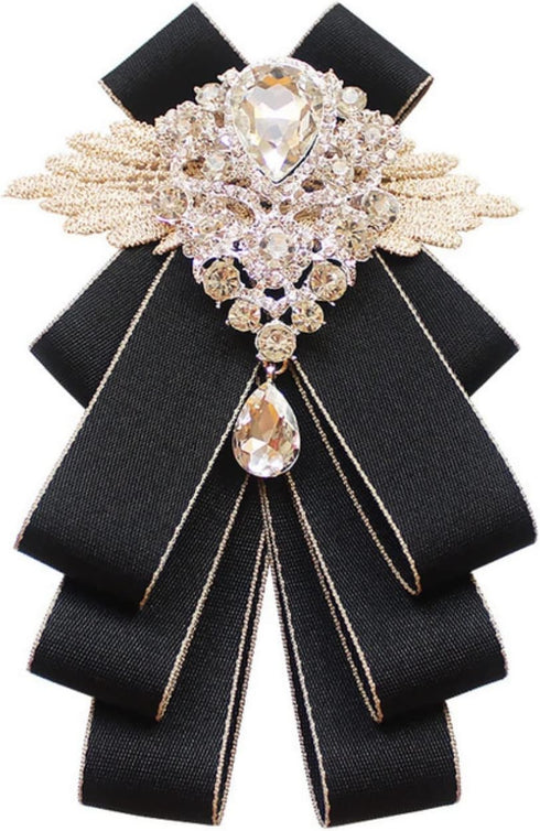 christmas bow ties for men self tie jabot collar brooch pins fashion PreTied Neck Tie Bow Tie rhinestone brooch for groom...