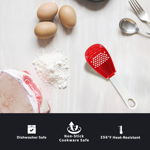 pack of 2 Multifunctional cooking gadgets, 6 in 1 cooking utensils Slotted Spoon, 356°F Heat Resistant kitchen gadgets, Egg Separator, Cooking, Dr...