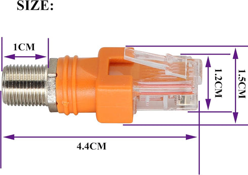 F Internal Thread to RJ45 External Thread coaxial to Ethernet Adapter,Suitable for Most line Testers,line Finders, and Other Testing Equipment(4-P...