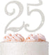 25 Cake Topper - Premium Silver Metal - 25th Birthday or Anniversary Party Sparkly Rhinestone Decoration Makes a Great Centerpiece - Now Protected...