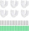 Closet Rod Bracket 6 Pack Stainless Steel Closet Rod Holders with Screws, Heavy Duty Closet Rod End Support for Wardrobe Curtain Shower, White U-S...