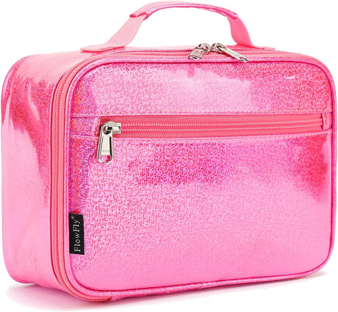 FlowFly Kids Lunch box Insulated Soft Bag Mini Cooler Back to School Thermal Meal Tote Kit for Girls, Boys,Pink...