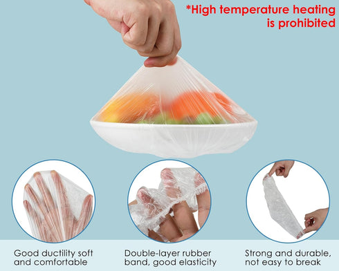 Plastic Bowl Covers Elastic Reusable 100 Pieces Food Covers for Bread Proofing 26 cm/10.23 in Elastic Food Storage Covers...