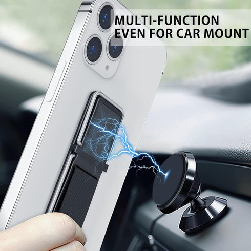 Phone Grip with Metal Stand, Magnetic Area, Cell Phone Strap Loop Finger Holder for Hand Handle Grips Gripper for Back of Phone Suitable for iPhon...