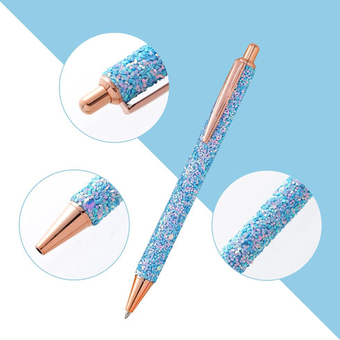 11pcs Fancy Pens Glitter Pens Cute Fun Pretty Pens Metal Retractable Ballpoint Pens Cool Pens for Women Teacher Writing Business Office Gift Suppl...