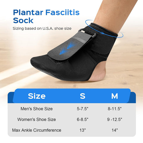 Plantar Fasciitis Night Splint-which Supportive Foot Brace with Arch Cushion for Plantar Fasciitis, Achilles Tendonitis, Foot Drop & Heel Spur Pai...