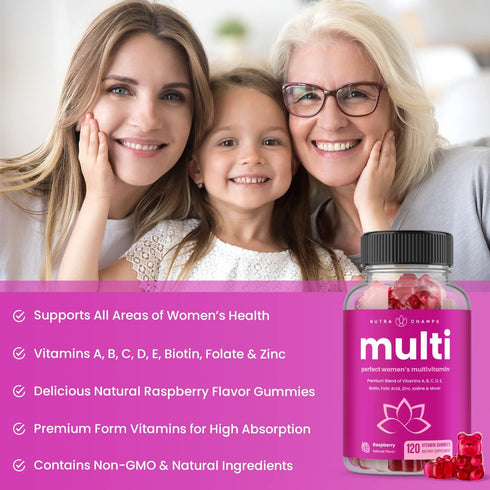 Womens Multivitamin Gummies | Vitamins A, B, C, D, E, Biotin, Folic Acid | Daily Multivitamin for Women | Chewable Womens Gummy Multivitamins | Bo...