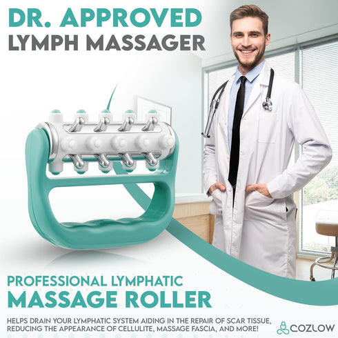 COZLOW MyoRelease Lymphatic Drainage Massager (Green), Ultimate Fascia Release & Scar Tissue Massage Tool, Personal Handheld Massage Roller for Sh...